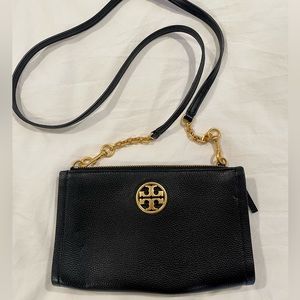Tory Burch Mini Everly Crossbody handbag - black with gold detail